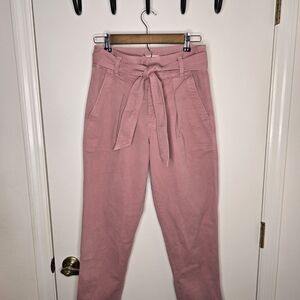 LOFT Blush Tie-Waist Trousers Size 0